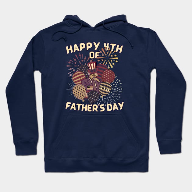 Retro Funny 4th of July Joe Biden Fathers Day Hoodie by Cute Pets Graphically